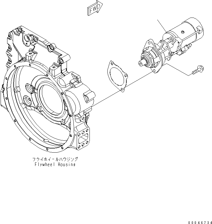 Komatsu parts book diagram for SAA6D107E-1G-W S/N 26500006-UP: STARTING MOTOR (4.5KW)
