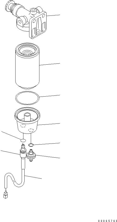 Komatsu parts book diagram for SAA6D107E-1G-W S/N 26500006-UP: FUEL PRE-FILTER