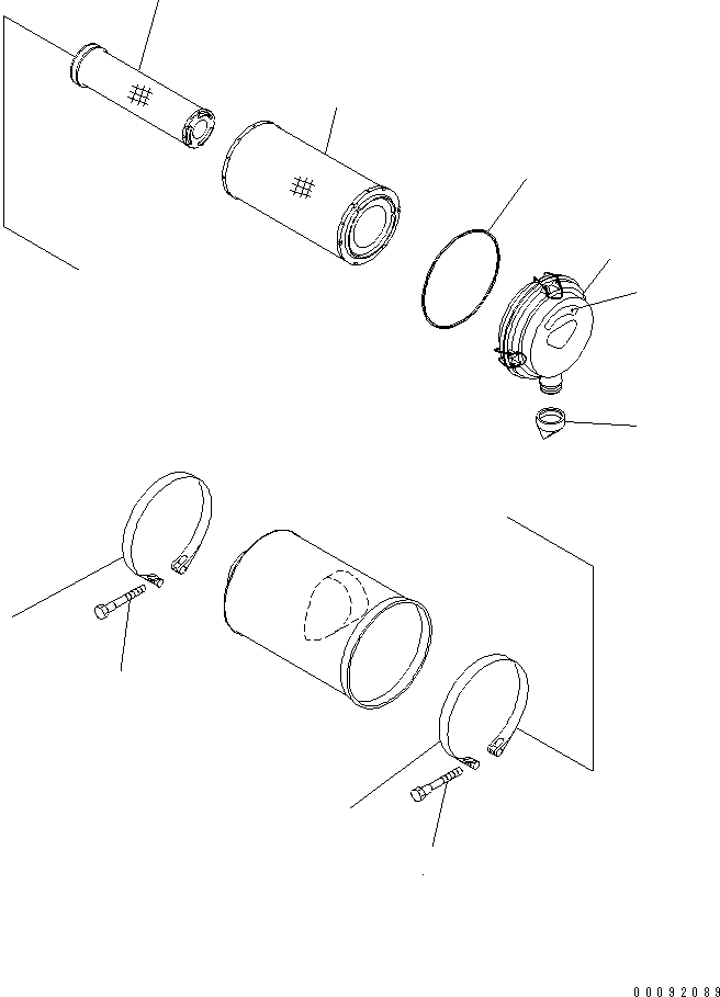 Komatsu parts book diagram for SAA6D107E-1G-W S/N 26500006-UP: AIR CLEANER (EU SAFTY REGULATION)(#26547043-)