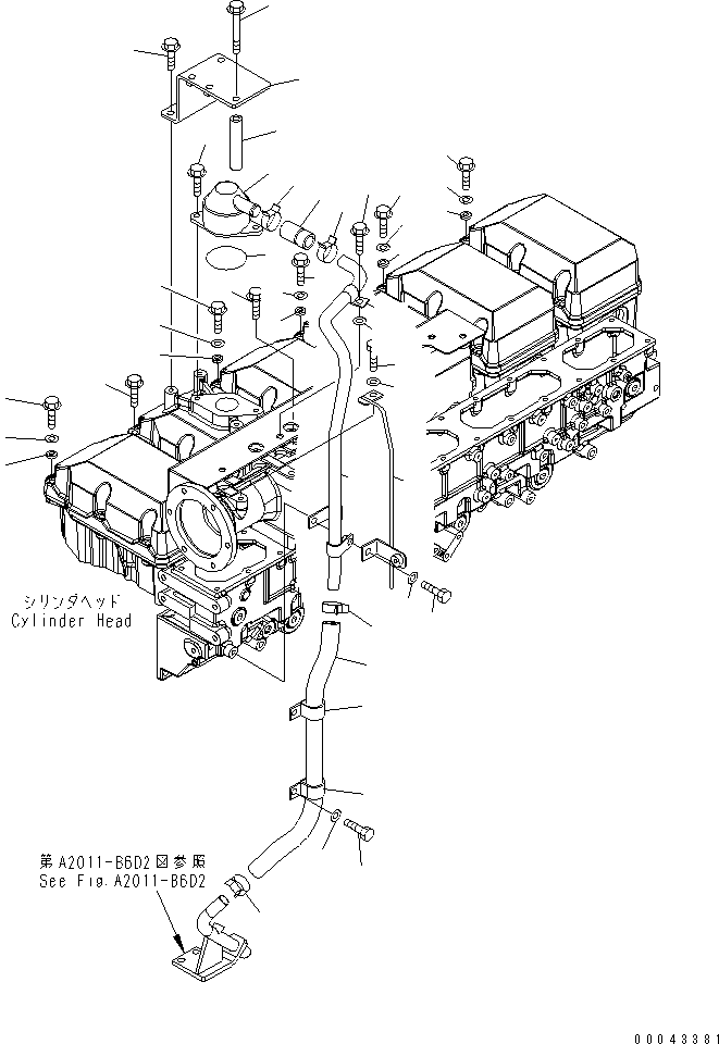 Komatsu parts book diagram for SAA6D170E-5CR-W S/N 610001-UP: HEAD COVER RELATED PARTS