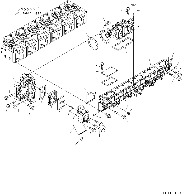 Engines Komatsu / SAA6D170E-5CR-W S/N 610001-UP(saa6d3hc) / AIR INTAKE MANIFOLD AND CONNECTION(030060 : A1310-A6F5)