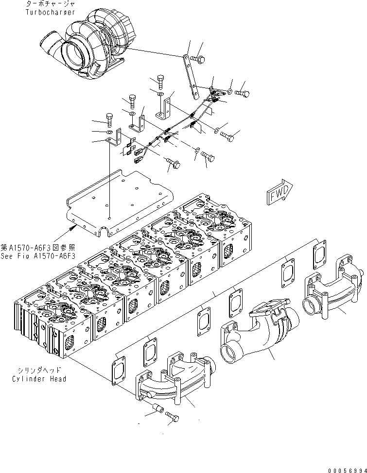 Engines Komatsu / SAA6D170E-5CR-W S/N 610001-UP(saa6d3hc) / EXHAUST MANIFOLD(030100 : A1510-A6G2)