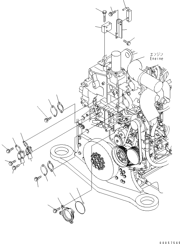 Engines Komatsu / SAA6D170E-5CR-W S/N 610001-UP(saa6d3hc) / COVER (EXHAUST GAS RE-CIRCULATION VALVE LESS)(030140 : A1550-A6A4)