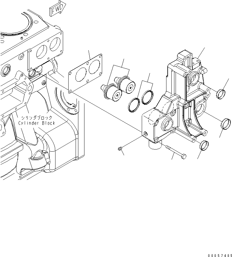 Engines Komatsu / SAA6D170E-5CR-W S/N 610001-UP(saa6d3hc) / THERMOSTAT AND THERMOSTAT HOUSING(030180 : A1730-A6F5)