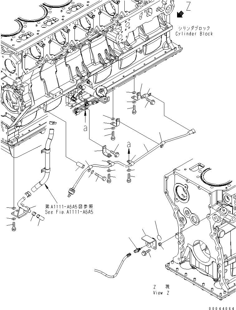 Engines Komatsu / SAA6D170E-5CR-W S/N 610001-UP(saa6d3hc) / CYLINDER BLOCK ACCESSORY (2/2) (BLOWBY SENSOR AND WATER TEMPERATURE SENSOR)(#610783-)(030250 : A2011-B6G9)