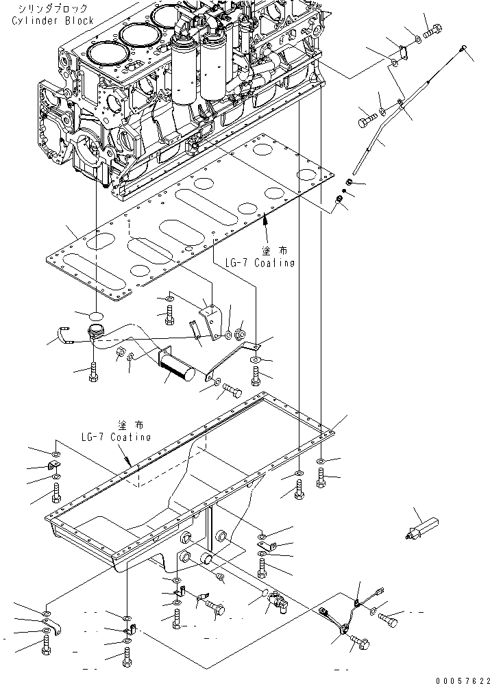 Engines Komatsu / SAA6D170E-5CR-W S/N 610001-UP(saa6d3hc) / OIL PAN AND SUCTION TUBE(030320 : A2110-A6J9)