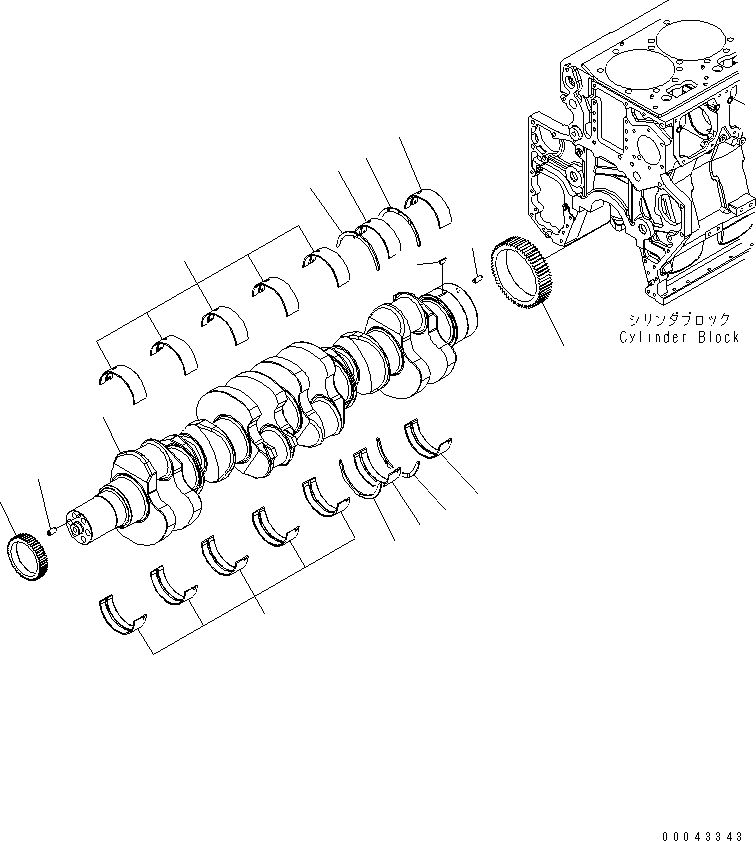 Engines Komatsu / SAA6D170E-5CR-W S/N 610001-UP(saa6d3hc) / CRANKSHAFT(030370 : A2310-A6B1)