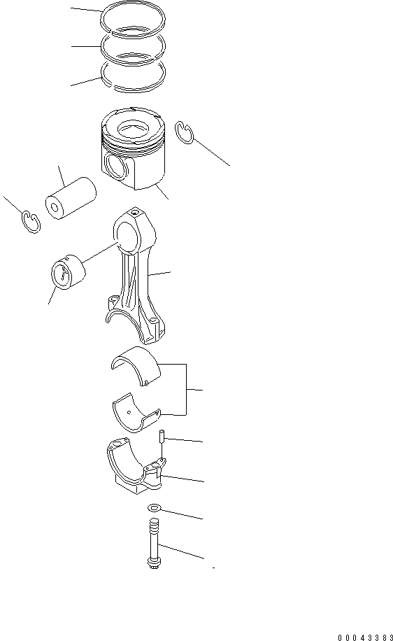 Engines Komatsu / SAA6D170E-5CR-W S/N 610001-UP(saa6d3hc) / PISTON AND CONNECTING ROD(030390 : A2350-A6C5)