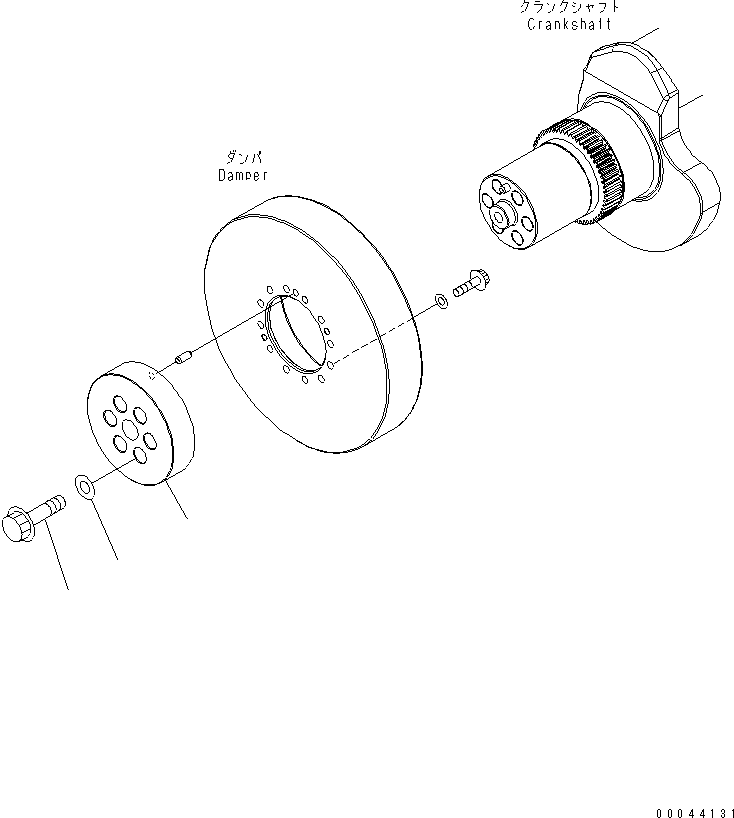 Engines Komatsu / SAA6D170E-5CR-W S/N 610001-UP(saa6d3hc) / CRANK PULLEY (FLANGE TYPE)(030400 : A2370-A6C3)