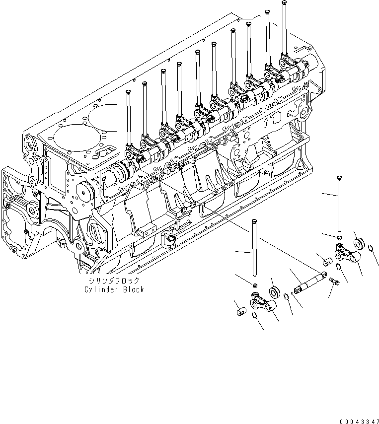 Engines Komatsu / SAA6D170E-5CR-W S/N 610001-UP(saa6d3hc) / CAM FOLLOWER AND PUSH ROD(030430 : A2410-C6C1)