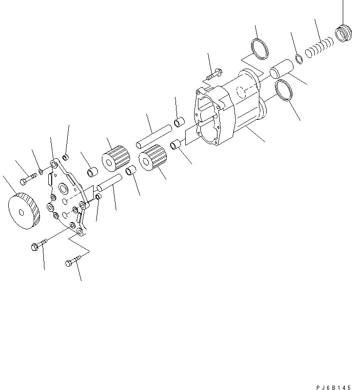 Komatsu parts book diagram for SAA6D170E-5CR-W S/N 610001-UP: OIL PUMP