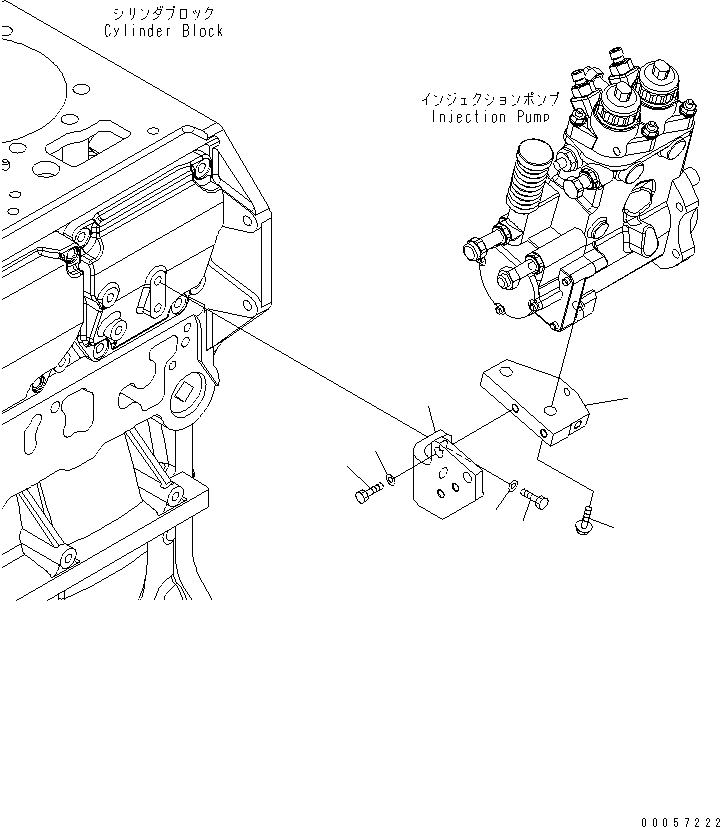 Engines Komatsu / SAA6D170E-5CR-W S/N 610001-UP(saa6d3hc) / FUEL INJECTION PUMP BRACKET(030560 : A4030-A6E1)