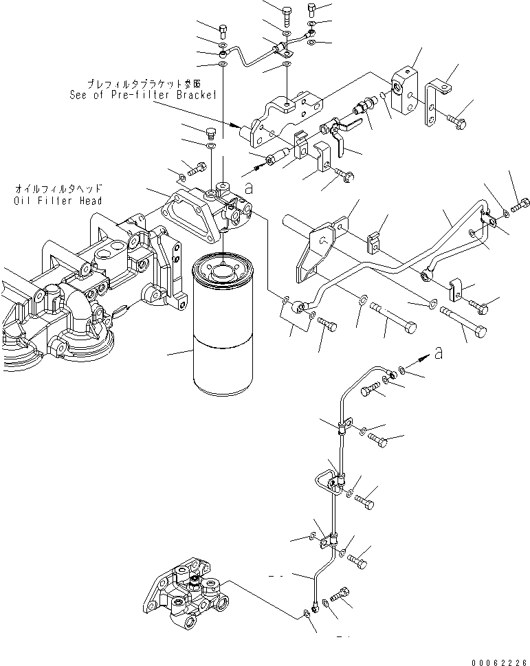 Engines Komatsu / SAA6D170E-5CR-W S/N 610001-UP(saa6d3hc) / FUEL FILTER AND PIPING(#610001-610006)(030590 : A4110-A6J3)