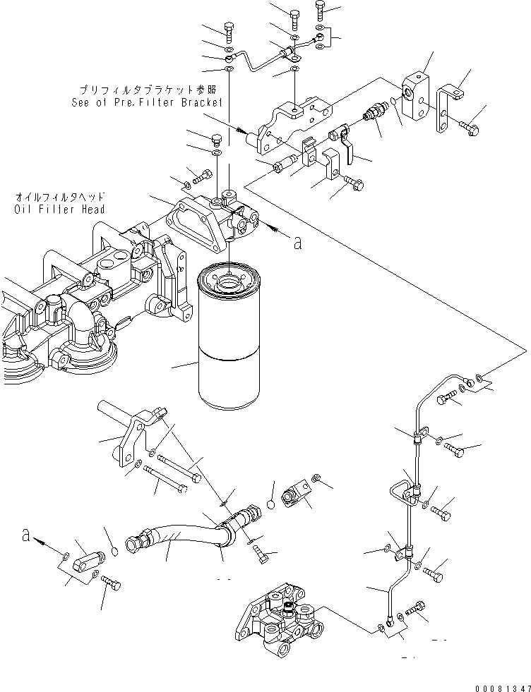 Engines Komatsu / SAA6D170E-5CR-W S/N 610001-UP(saa6d3hc) / FUEL FILTER AND PIPING(#610007-)(030600 : A4110-A6J3A)