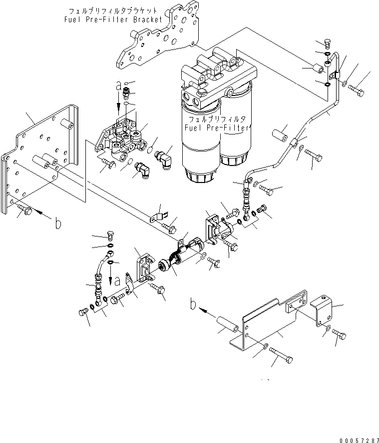 Engines Komatsu / SAA6D170E-5CR-W S/N 610001-UP(saa6d3hc) / FUEL PRIMING PUMP AND PIPING (TROPICAL GROUND SPEC. 55ЯC)(#610126-)(030630 : A4110-B6J7)