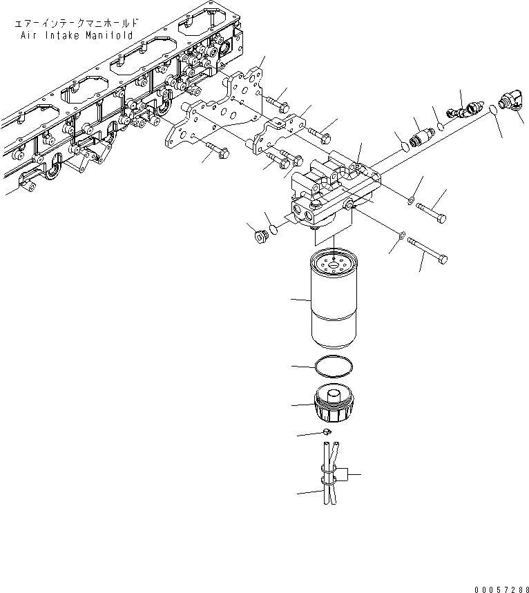 Engines Komatsu / SAA6D170E-5CR-W S/N 610001-UP(saa6d3hc) / FUEL PRE-FILTER AND MOUNTING(030640 : A4110-C6J3)