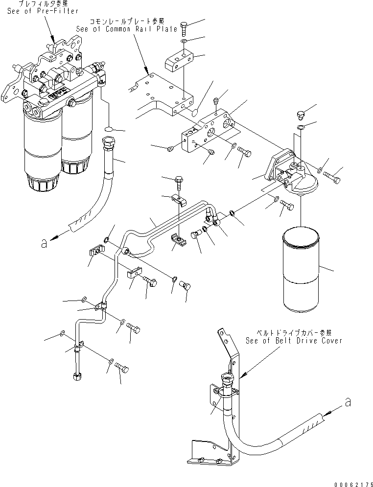 Engines Komatsu / SAA6D170E-5CR-W S/N 610001-UP(saa6d3hc) / ADDITIONAL FUEL FILTER AND PIPING (TROPICAL GROUND SPEC. 55ЯC)(#610126-)(030670 : A4110-D6J7)
