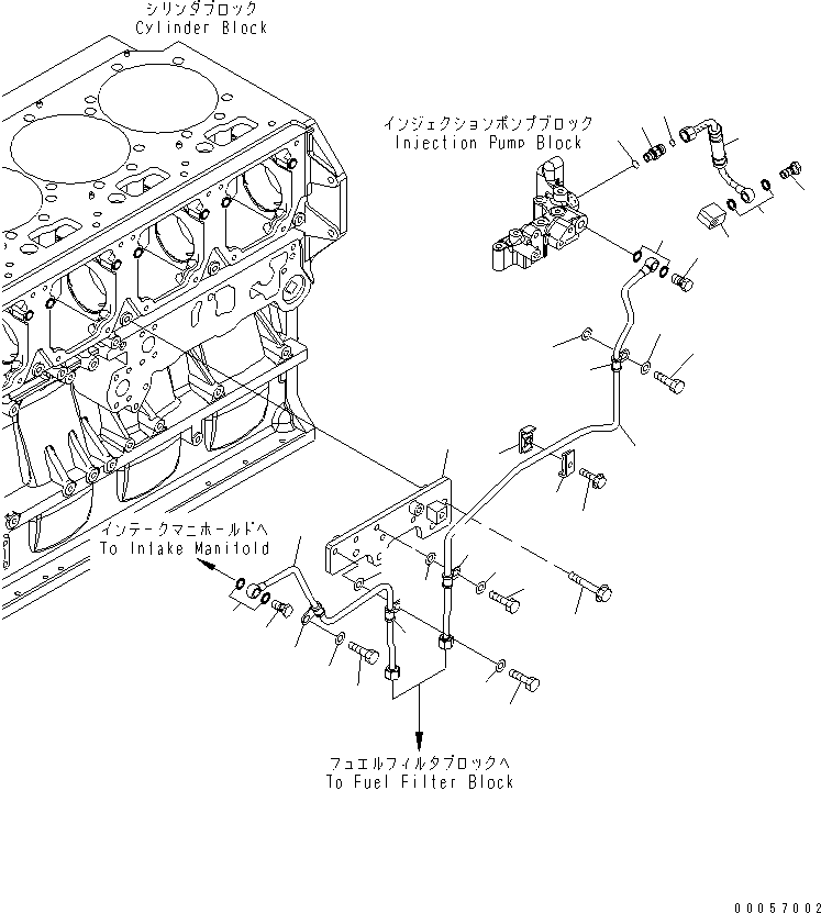 Engines Komatsu / SAA6D170E-5CR-W S/N 610001-UP(saa6d3hc) / FUEL RETURN PIPING(030720 : A4230-A6H5)