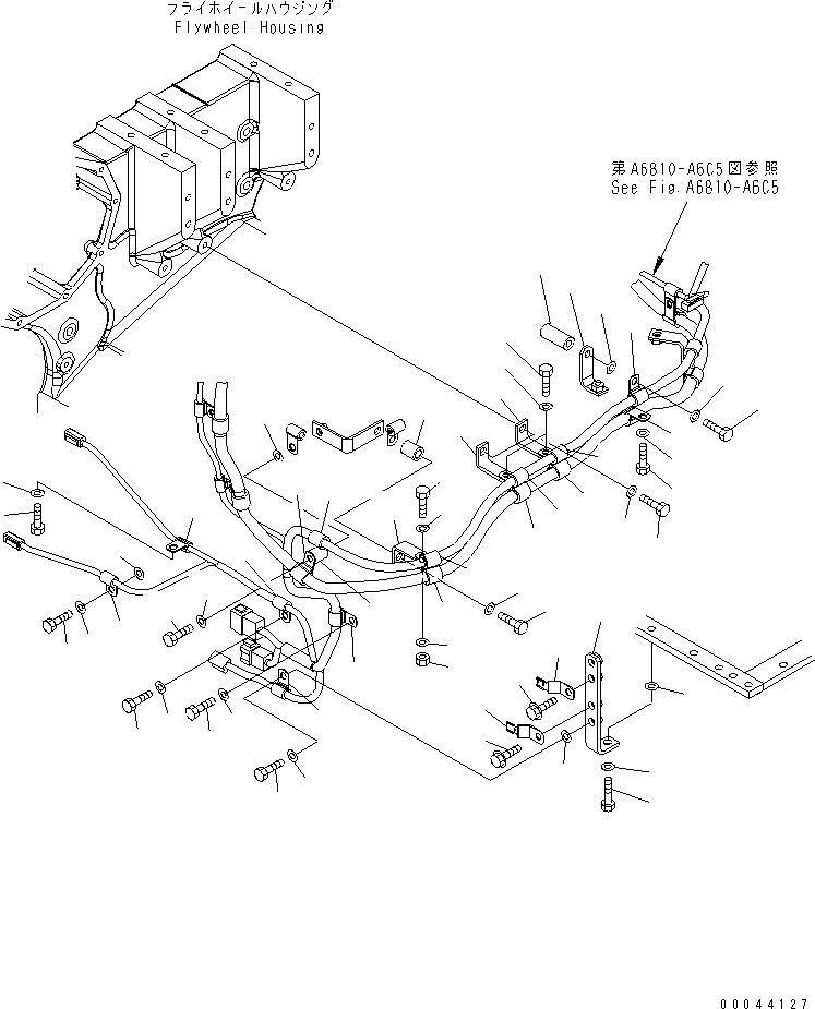 Engines Komatsu / SAA6D170E-5CR-W S/N 610001-UP(saa6d3hc) / CABLE SUPPORT (4/5) CHASSIS RELATED WIRING(#610001-610096)(030780 : A4750-D6C3)