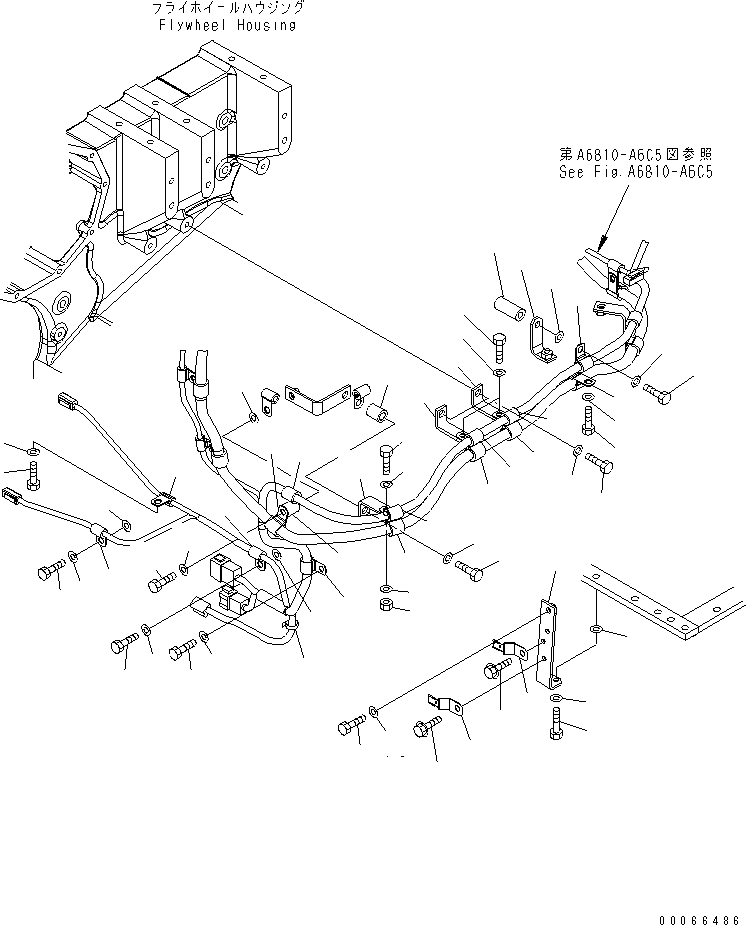 Engines Komatsu / SAA6D170E-5CR-W S/N 610001-UP(saa6d3hc) / CABLE SUPPORT (4/5) CHASSIS RELATED WIRING(#610097-)(030790 : A4750-D6C3A)