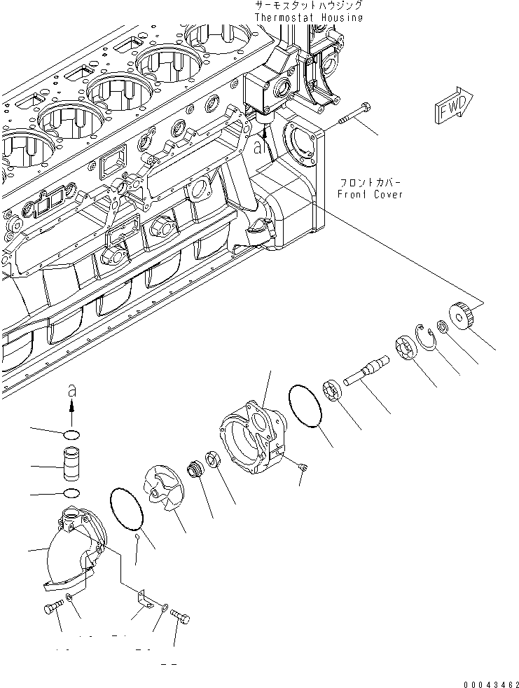 Engines Komatsu / SAA6D170E-5CR-W S/N 610001-UP(saa6d3hc) / WATER PUMP(030810 : A5010-A6E2)
