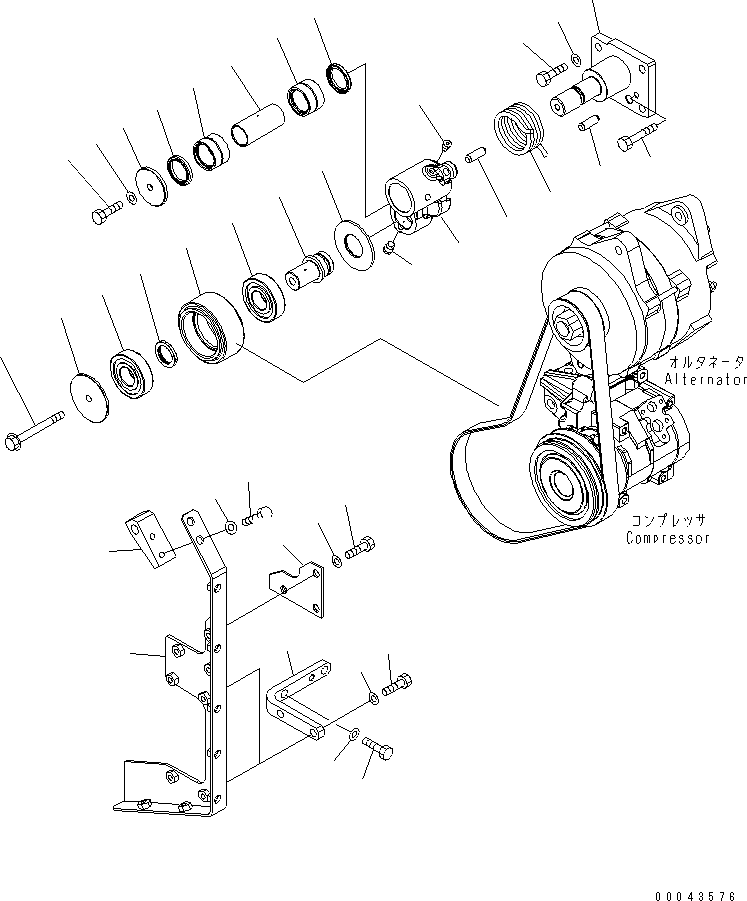 Engines Komatsu / SAA6D170E-5CR-W S/N 610001-UP(saa6d3hc) / BELT TENSION AND SAFETY COVER (FOR 90A ALTERNATOR)(030870 : A6010-B6J5)
