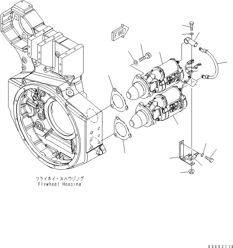 Engines Komatsu / SAA6D170E-5CR-W S/N 610001-UP(saa6d3hc) / STARTING MOTOR MOUNTING (11KW)(030920 : A6210-A6E4)