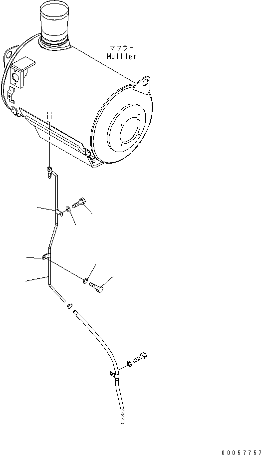 Engines Komatsu / SAA6D170E-5CR-W S/N 610001-UP(saa6d3hc) / MUFFLER DRAIN PIPING(031030 : B9999-A6Y6)