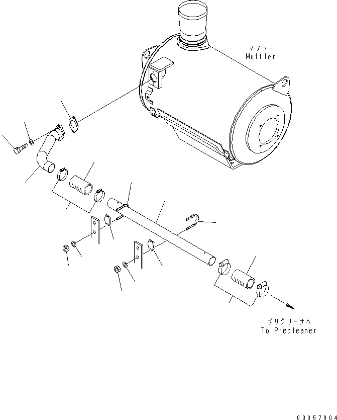 Engines Komatsu / SAA6D170E-5CR-W S/N 610001-UP(saa6d3hc) / MUFFLER EJECTOR PIPING(031040 : B9999-A6Y7)