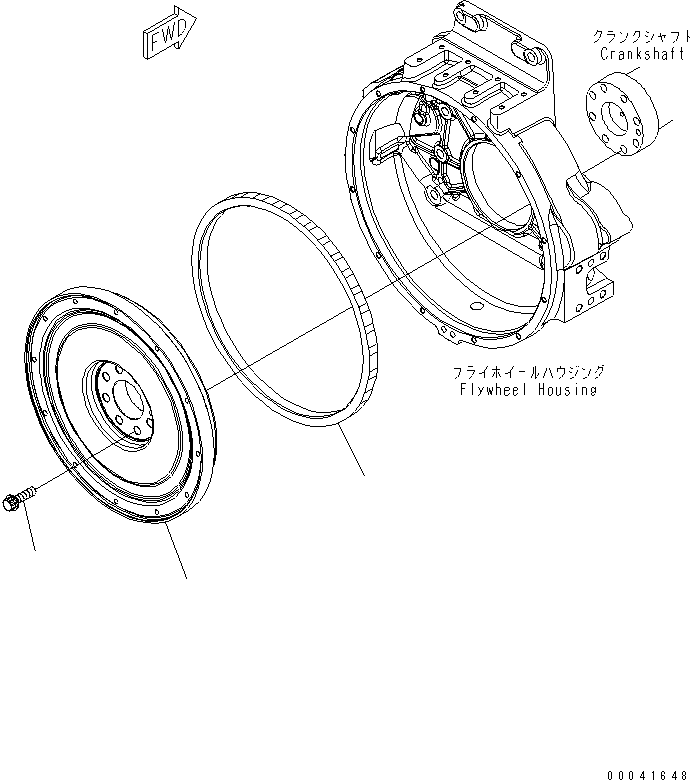 Komatsu parts book diagram for SAA6D140E-5BR-W S/N 630001-UP: FLYWHEEL