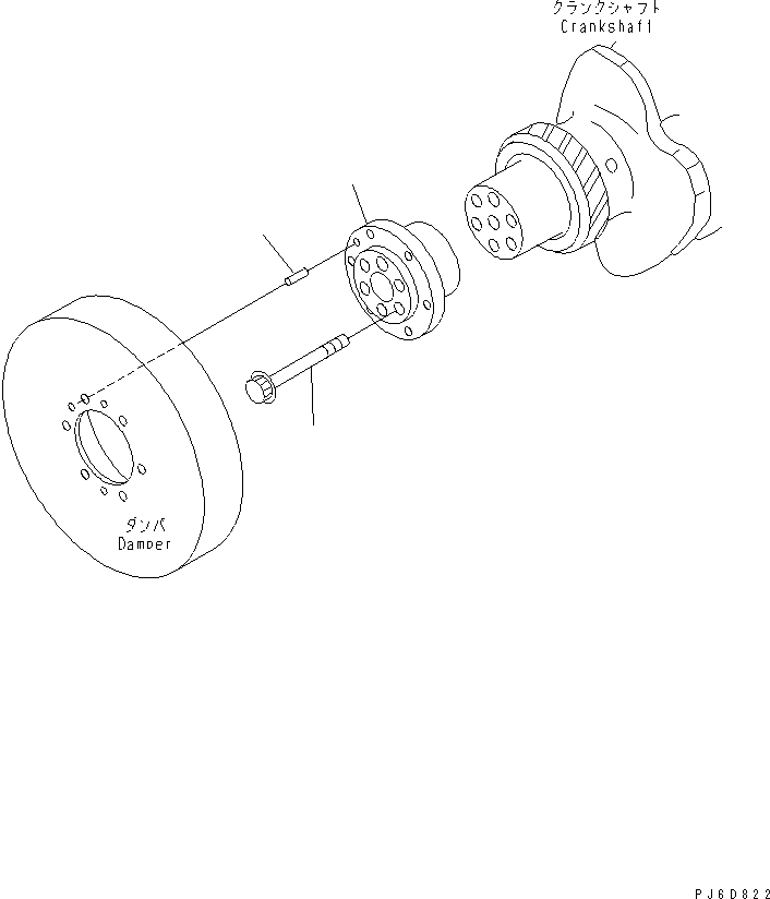 Komatsu parts book diagram for SAA6D140E-5BR-W S/N 630001-UP: DAMPER FLANGE