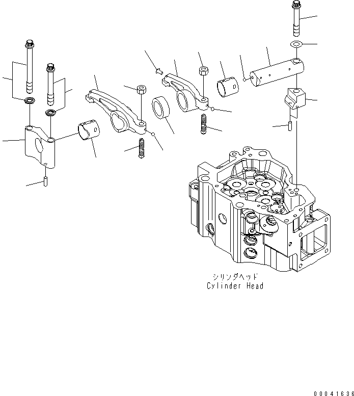 Komatsu parts book diagram for SAA6D140E-5BR-W S/N 630001-UP: ROCKER ARM