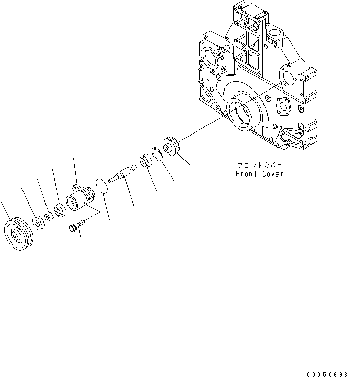 Komatsu parts book diagram for SAA6D140E-5BR-W S/N 630001-UP: FRONT POWER TAKE OFF