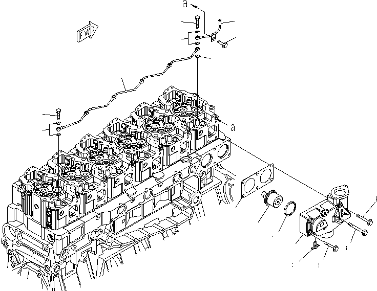 Komatsu parts book diagram for SAA6D140E-5BR-W S/N 630001-UP: THERMOSTAT AND AIR VENT