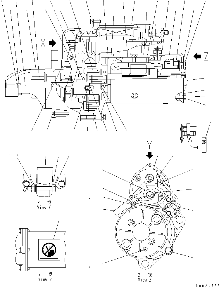 Komatsu parts book diagram for SAA6D140E-5BR-W S/N 630001-UP: STARTING MOTOR (11KW) (INNER PARTS)