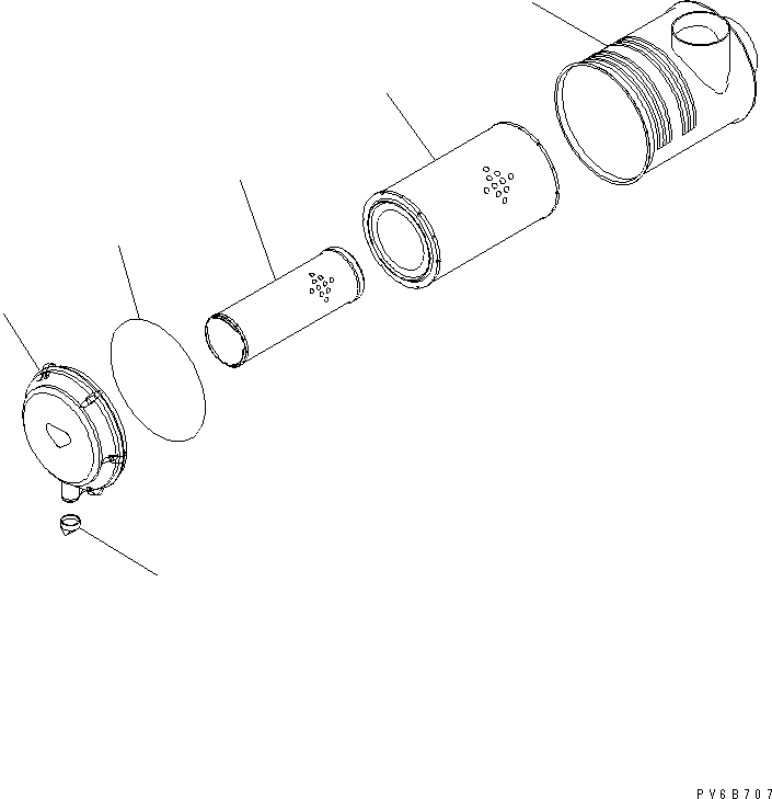 Komatsu parts book diagram for SAA6D140E-5BR-W S/N 630001-UP: AIR CLEANER (CHASSIS MOUNT)(#630001-630011)