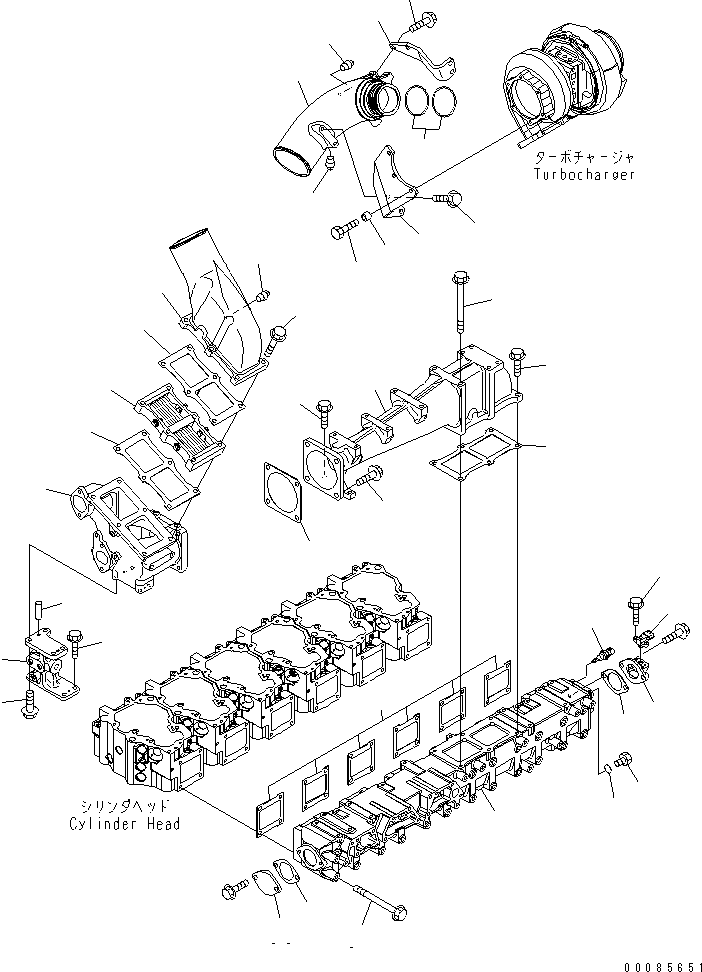 Engines Komatsu / SAA6D140E-5GR-W S/N 630001-UP(saa6d3oc) / AIR INTAKE MANIFOLD AND CONNECTION(#630014-)(030050 : A1310-A4L7)