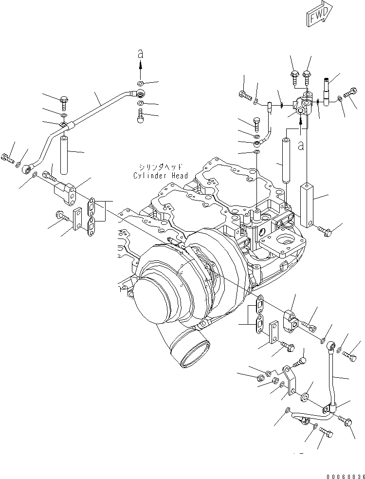 Engines Komatsu / SAA6D140E-5GR-W S/N 630001-UP(saa6d3oc) / TURBOCHARGER WATER PIPING(#630014-)(030080 : A1530-B4M2)