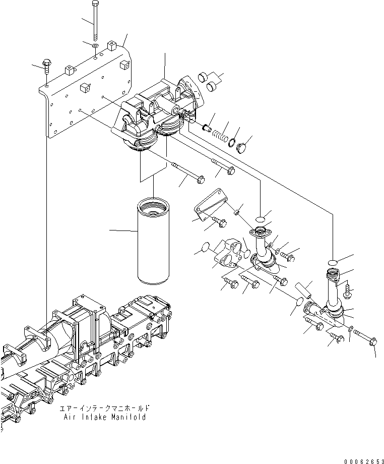 Engines Komatsu / SAA6D140E-5GR-W S/N 630001-UP(saa6d3oc) / OIL FILTER AND PIPING(#630015-)(030350 : A3110-A4H2)