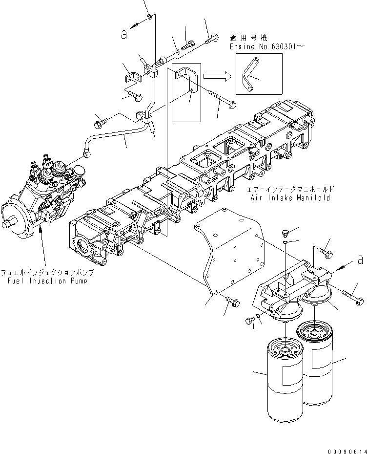 Engines Komatsu / SAA6D140E-5GR-W S/N 630001-UP(saa6d3oc) / FUEL FILTER (THREAD 1-5/8)(#630006-)(030440 : A4110-A4N1)