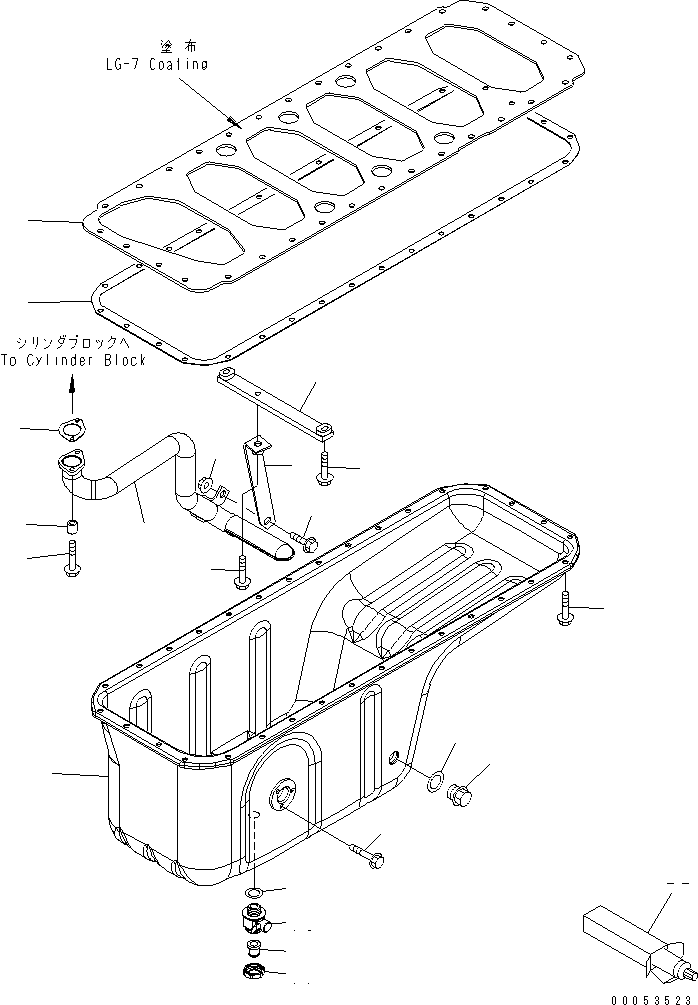 Engines Komatsu / SAA6D114E-3D-WT S/N 26850001-UP(saa6d3pc) / OIL PAN AND SUCTION TUBE(030290 : A2119-01C0)