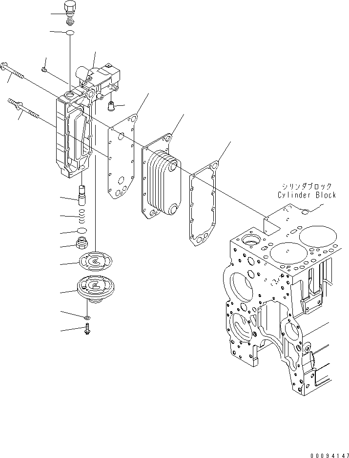 Engines Komatsu / SAA6D114E-3D-WT S/N 26850001-UP(saa6d3pc) / OIL COOLER(030480 : A331P-01B9)