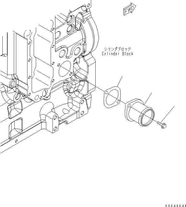 Engines Komatsu / SAA6D114E-3D-WT S/N 26850001-UP(saa6d3pc) / WATER INLET CONNECTION(030660 : A501R-01A8)
