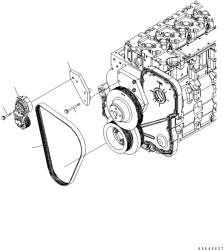 Engines Komatsu / SAA6D114E-3D-WT S/N 26850001-UP(saa6d3pc) / FAN DRIVE BELT(030700 : A502S-01A0)