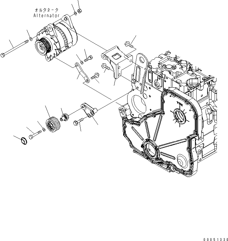 Engines Komatsu / SAA6D114E-3D-WT S/N 26850001-UP(saa6d3pc) / ALTERNATOR MOUNTING (FOR 90A ALTERNATOR)(#26850587-)(030770 : A601S-01H7)