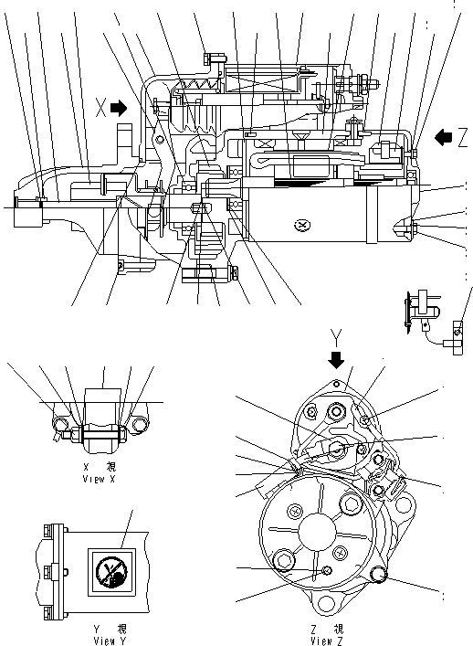 Engines Komatsu / SAA6D114E-3D-WT S/N 26850001-UP(saa6d3pc) / STARTING MOTOR (11KW) (INNER PARTS)(030820 : A621P-02A8)