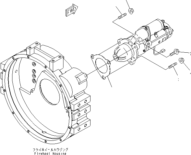 Engines Komatsu / SAA6D114E-3D-WT S/N 26850001-UP(saa6d3pc) / STARTING MOTOR MOUNTING(030830 : A621S-01B2)