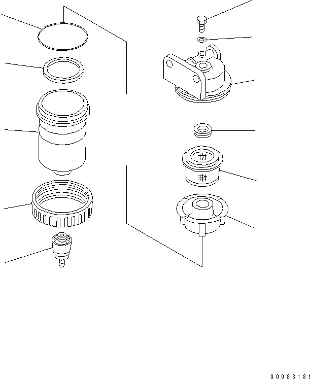 Engines Komatsu / SAA6D114E-3D-WT S/N 26850001-UP(saa6d3pc) / WATER SEPARATOR(#26852077-)(030900 : B9999-01Z0)
