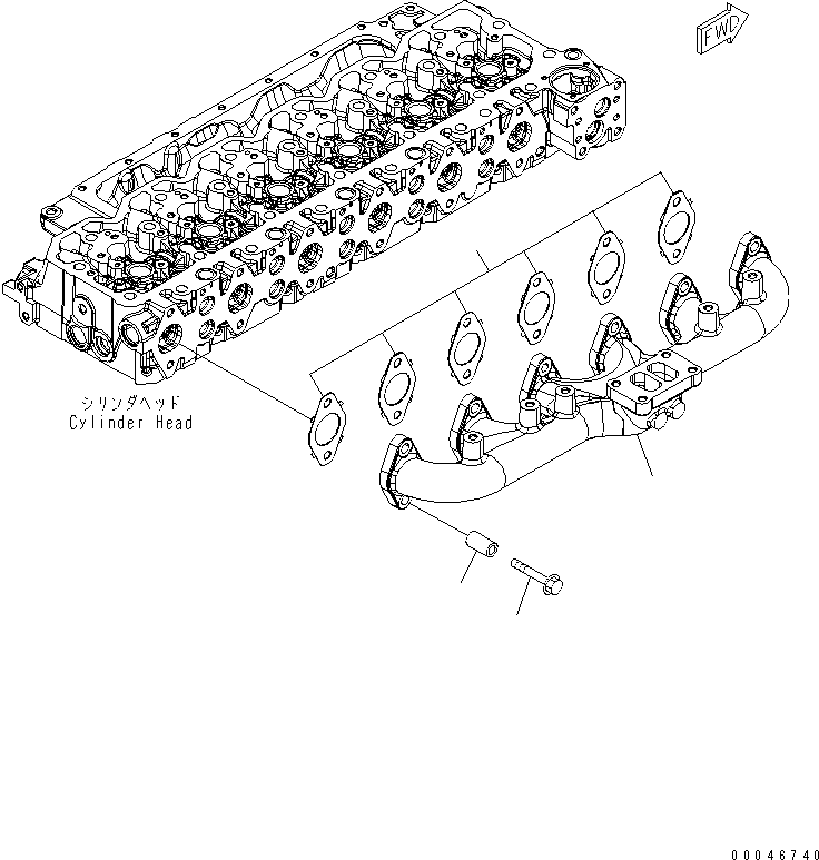 Engines Komatsu / SAA6D107E-1E-W1 S/N 26500006-UP(saa6d3sc) / EXHAUST MANIFOLD(030100 : A151V-01A4)