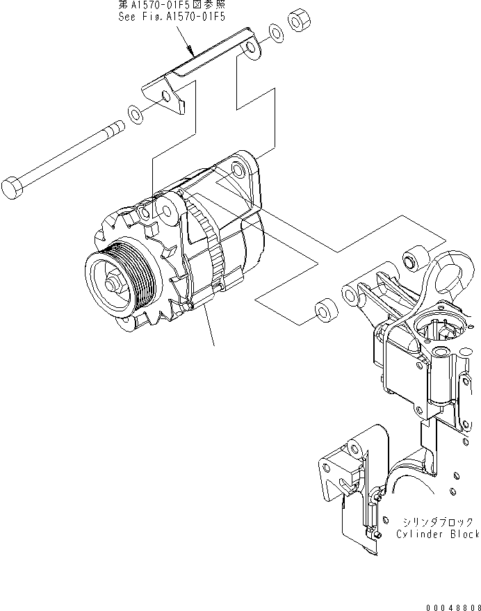 Engines Komatsu / SAA6D107E-1E-W1 S/N 26500006-UP(saa6d3sc) / ALTERNATOR (35A) (SHIELD ALTERNATOR)(030650 : A601P-01B7)
